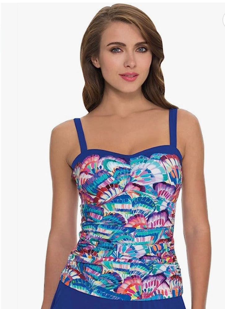 Profile by Gottex Madame Butterfly Underwire D-Cup Tankini Top - forENVY
