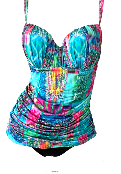 Profile by Gottex Jasmin Paisley Bandeau Underwire  Tankini Top - forENVY
