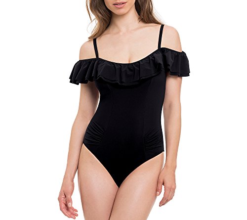 Profile by Gottex Tutti frutti Off The Shoulder Swimsuit-Black - forENVY