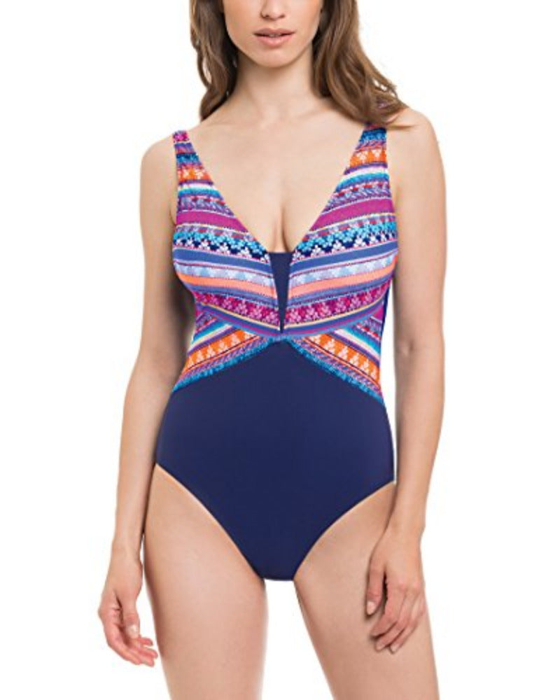 Profile by Gottex Tapestry V-Neck Swimsuit - forENVY