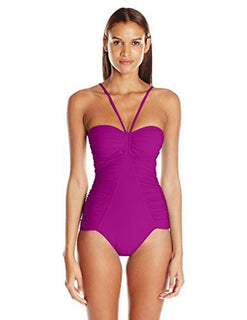 Profile by Gottex Swan Lake Bandeau One Piece Swimsuit - forENVY