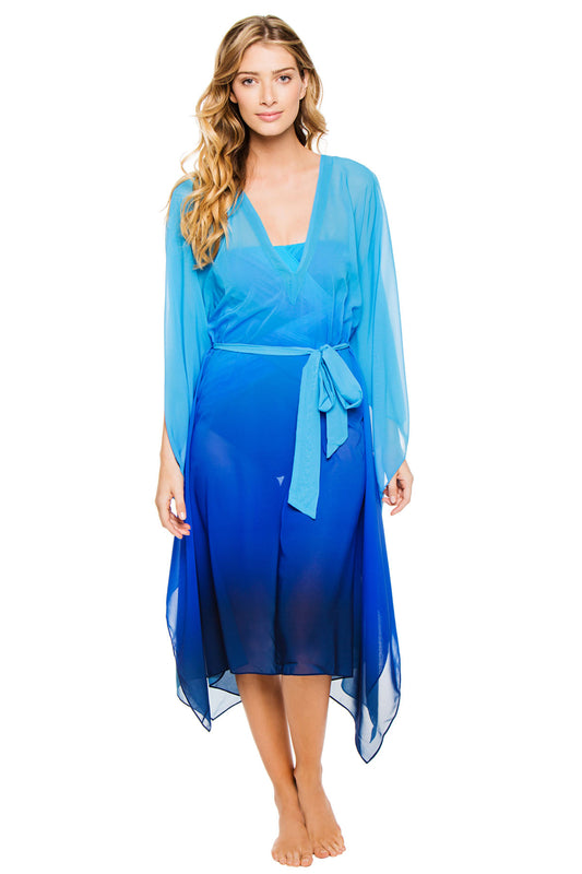Gottex Harmony Blue Caftan Swimsuit Cover Up - forENVY
