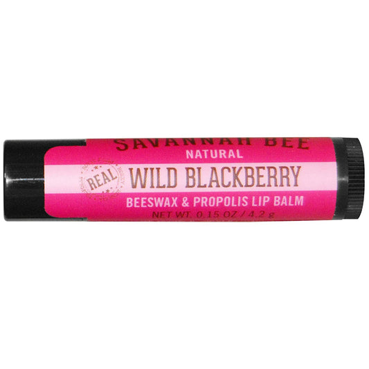 Savannah Bee Company Inc, Beeswax & Propolis Lip Balm, Wild Blackberry, 0.15 oz (4.2 g)(pack of 3) - forENVY