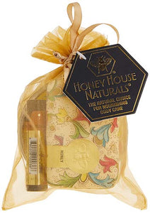Honey House Naturals-Large Lotion + Honey Soap + Vanilla Almond Lip Butter-3 Piece Gift Set - forENVY