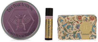 Honey House Naturals-Large Lotion + Lavender Soap + Raspberry Lemonade Lip Butter-3 Piece Gift Set - forENVY