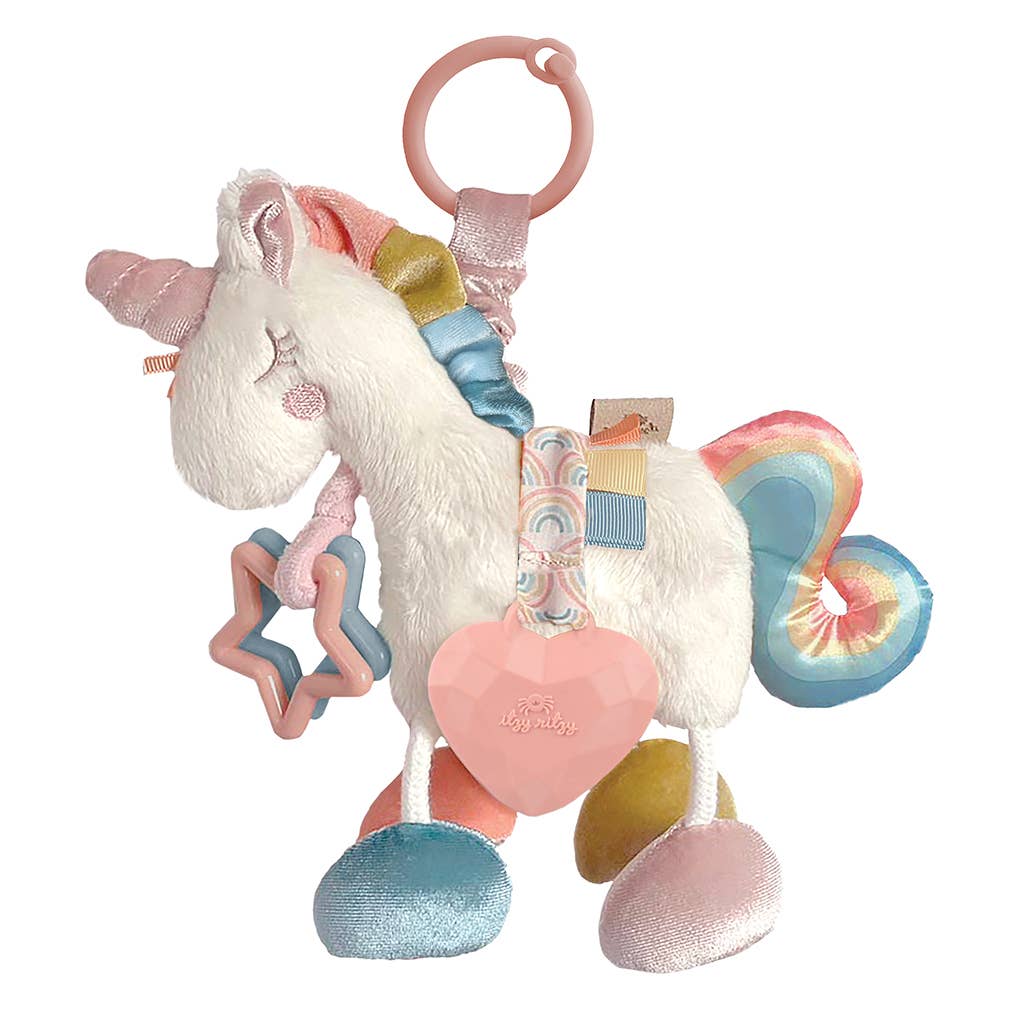 Itzy Ritzy - Link & Love™ Unicorn Activity Plush with Teether Toy - forENVY