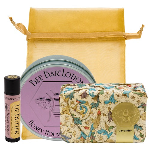 Honey House Naturals-Large Lotion + Lavender Soap + Raspberry Lemonade Lip Butter-3 Piece Gift Set - forENVY