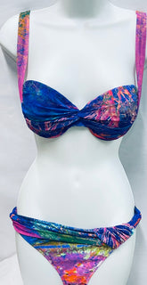 Gottex Tropical Paint Bandeau Push-Up Molded Cup Bikini Set - forENVY
