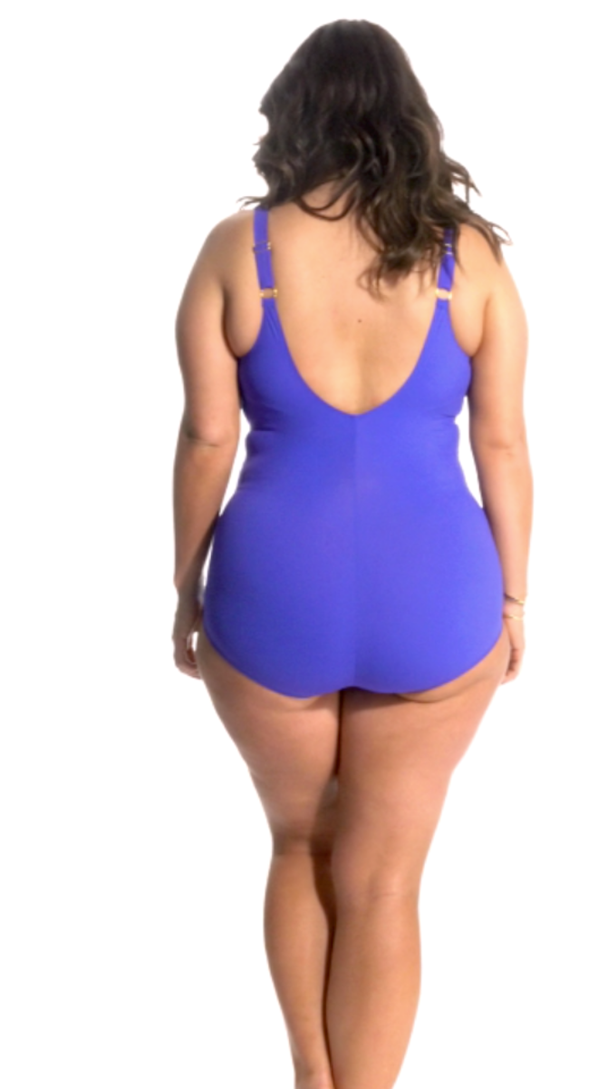 Gottex Pixel Ombre Full Figure Plus Size Surplice One Piece Swimsuit - forENVY