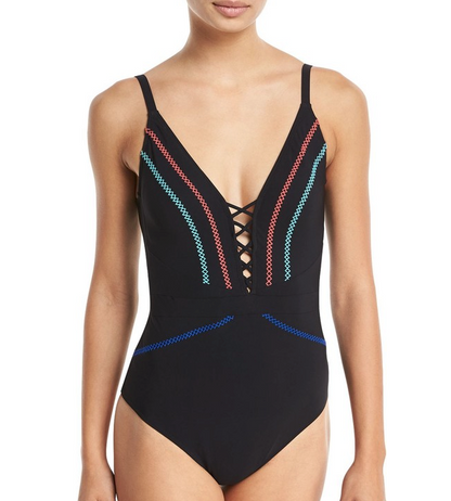 Profile by Gottex Calypso V-Neck One Piece Swimsuit - forENVY