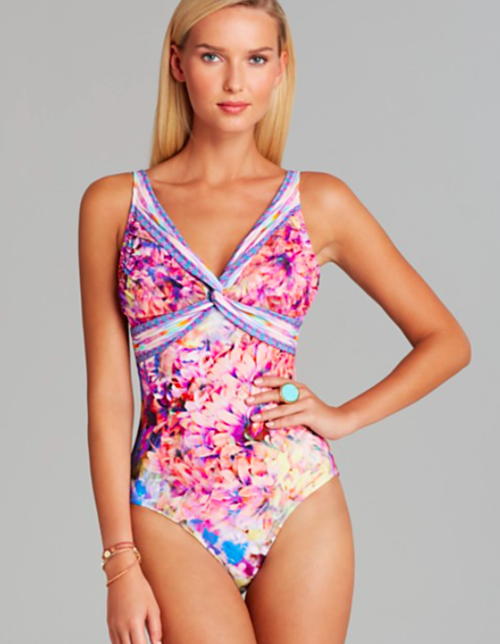 Gottex Fauna Floral V-Neck One Piece Swimsuit - forENVY
