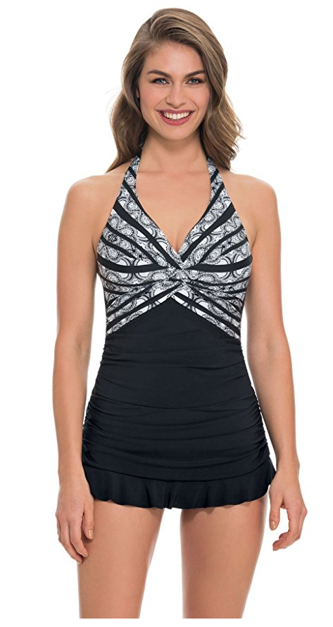Profile by Gottex Madeira One Piece Halter Swimdress Swimsuit - forENVY